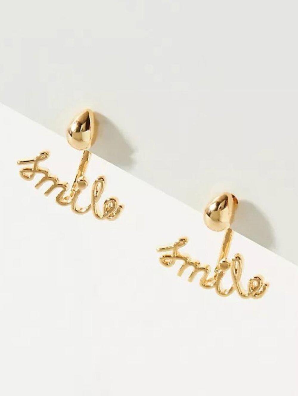 Anthropologie Smile Front Back Earrings